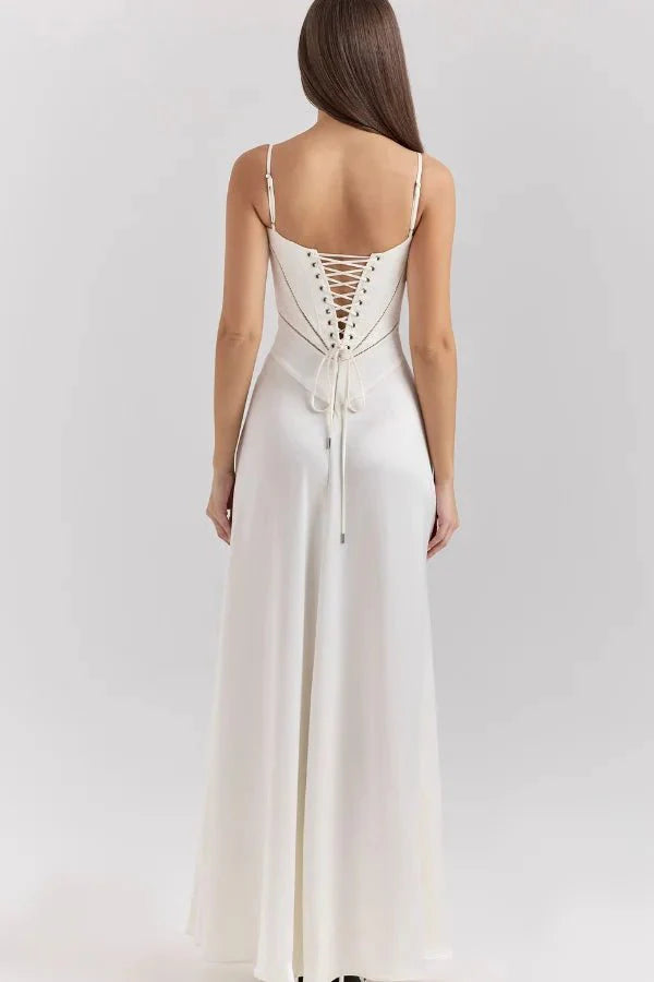 Satin Corset Maxi Dress for Women UK – Evening Gown Black Tie & Cocktail Attire