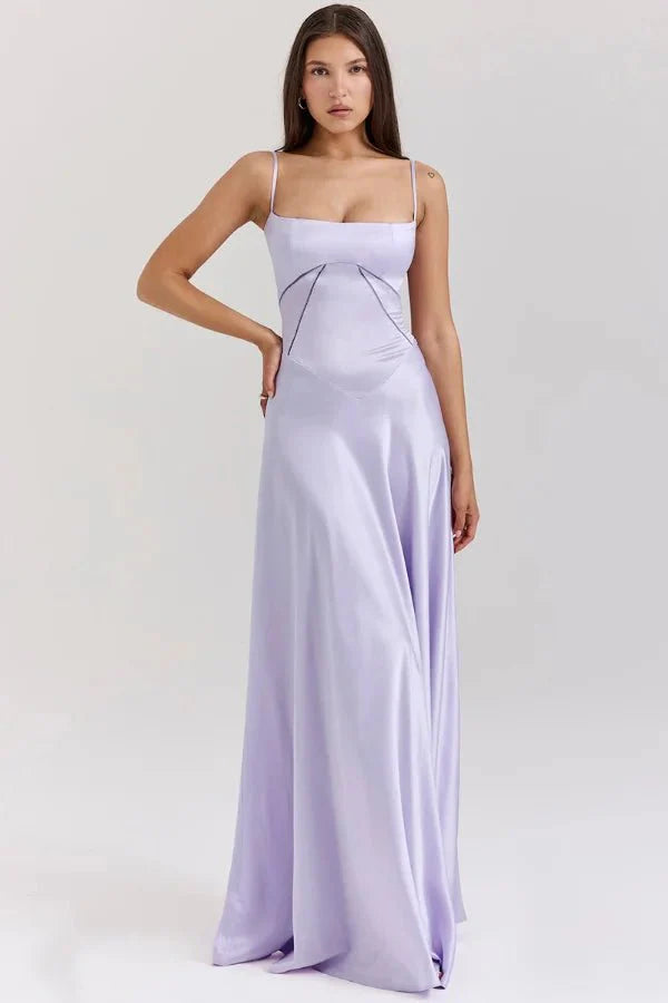 Satin Corset Maxi Dress for Women UK – Evening Gown Black Tie & Cocktail Attire
