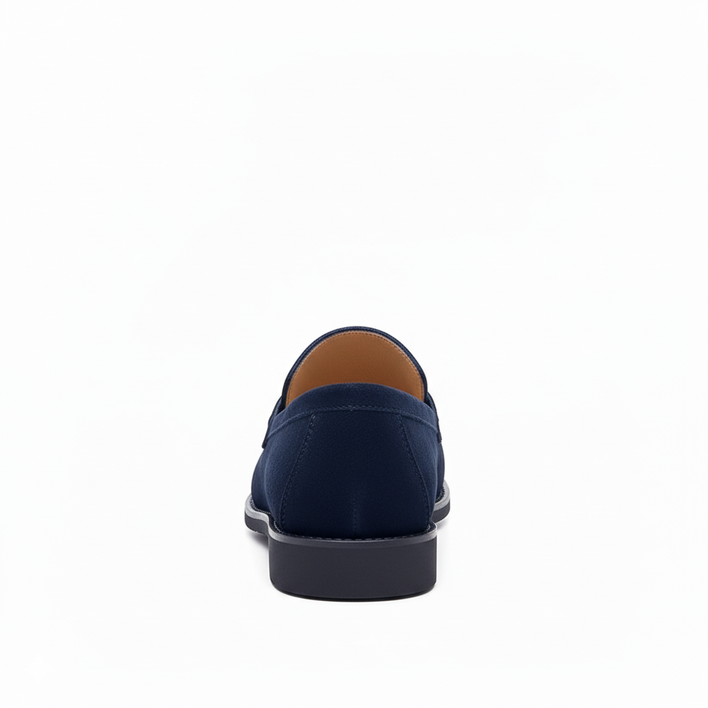 Navy Blue Suede Loafers for Men