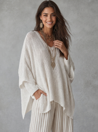 Neutral Bohemian Knit Pullover Top for Effortless Everyday Style