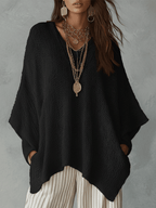 Neutral Bohemian Knit Pullover Top for Effortless Everyday Style