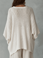 Neutral Bohemian Knit Pullover Top for Effortless Everyday Style