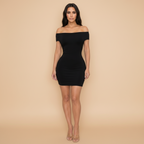 Off Shoulder Open Back Dress - Elegant Evening Wear for Women