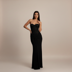 Off-Shoulder Strapless Evening Gown in Radiant Fabric for Formal Events and Special Occasions