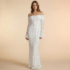 Off-Shoulder Women's Dress in Elegant Fabric for Evening Events and Parties
