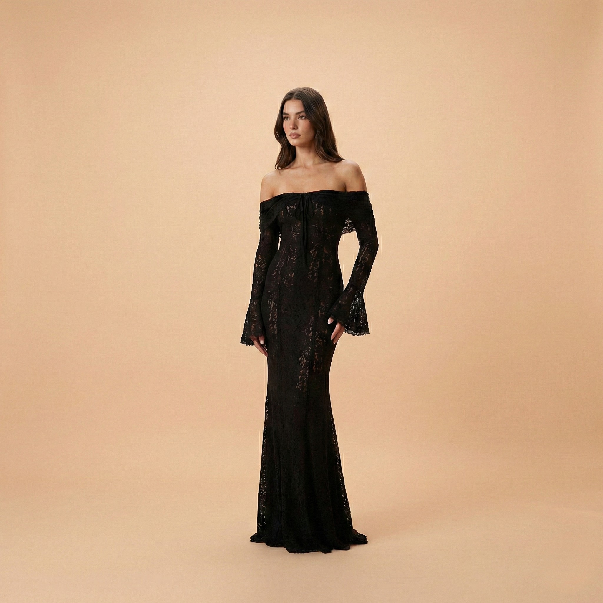 Off-Shoulder Women's Dress in Elegant Fabric for Evening Events and Parties