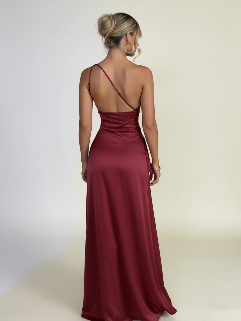 One-Shoulder Starlight Gown for Women - Elegant Evening Dress in Lightweight Fabric for Formal Events and Special Occasions