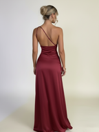 One-Shoulder Starlight Gown for Women - Elegant Evening Dress in Lightweight Fabric for Formal Events and Special Occasions