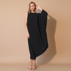 One-Sleeve Matte Crepe Dress for Women - Elegant Evening Wear