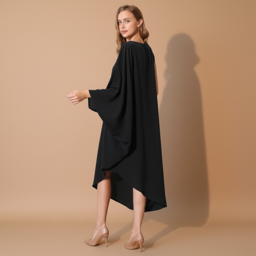 One-Sleeve Matte Crepe Dress for Women - Elegant Evening Wear