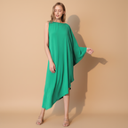 One-Sleeve Matte Crepe Dress for Women - Elegant Evening Wear