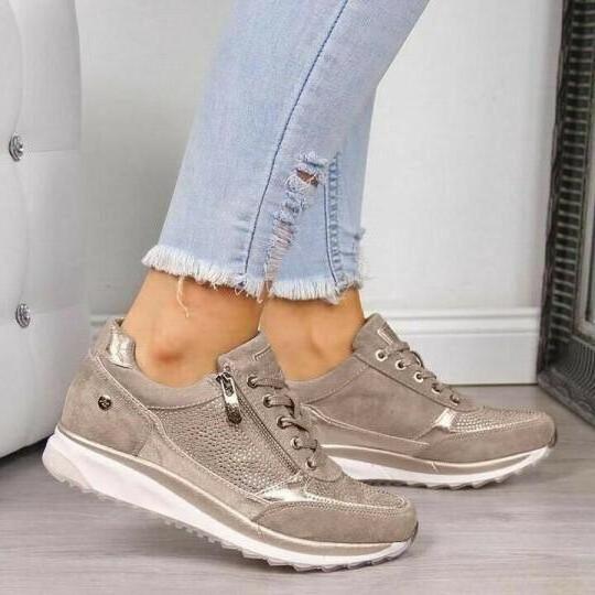 Orthopedic Sneakers with Zipper Closure for Comfort and Support