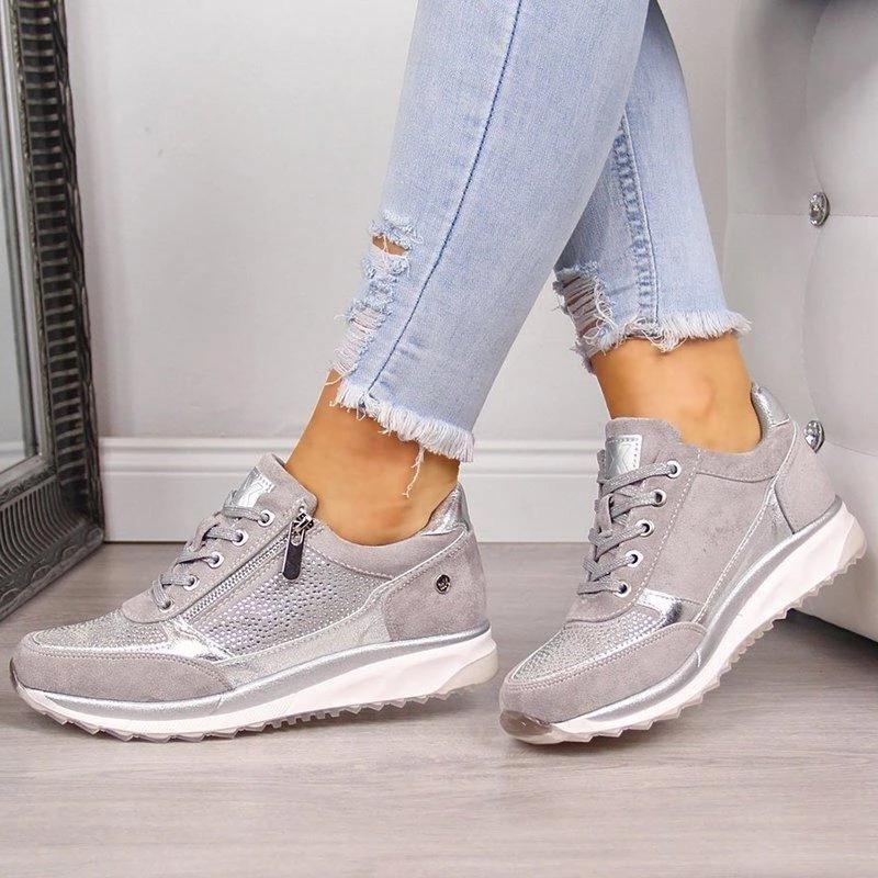 Orthopedic Sneakers with Zipper Closure for Comfort and Support