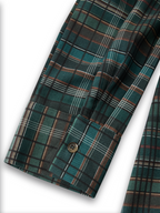 Plaid Maxi Dress with Lapel Collar - Women's Single-Breasted Shirt Style