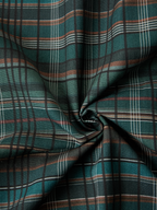Plaid Maxi Dress with Lapel Collar - Women's Single-Breasted Shirt Style