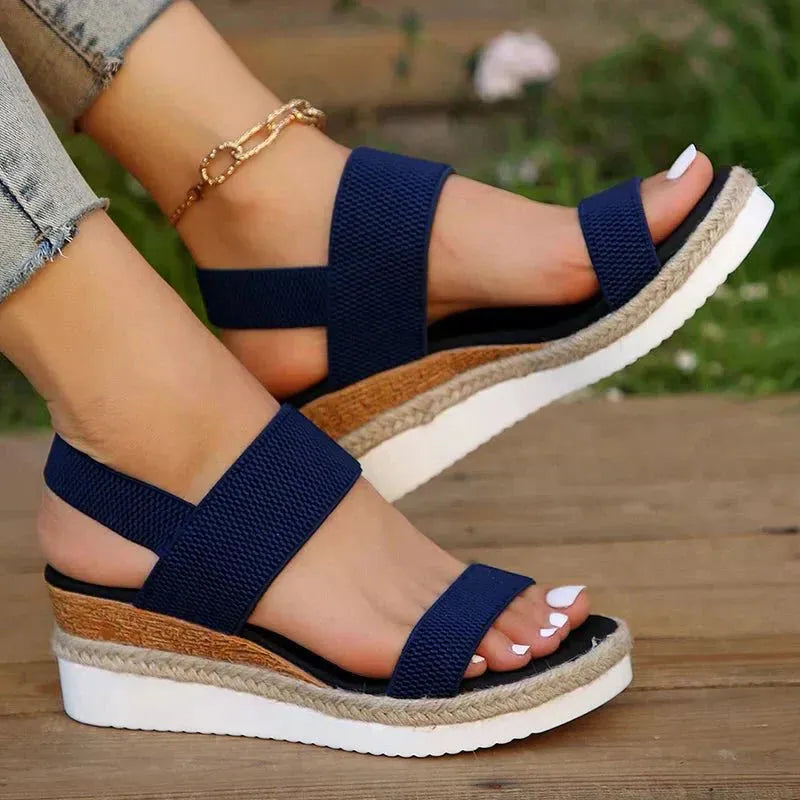 Platform Sandals for Comfort and Support - Adjustable Straps, Casual Wear