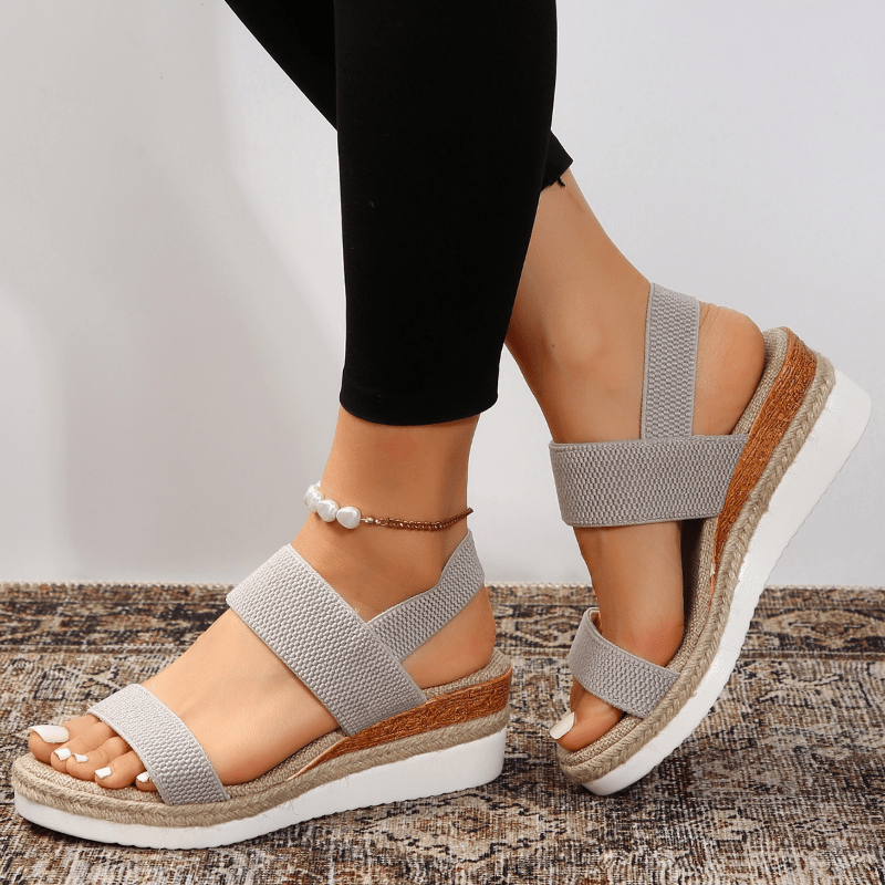 Platform Sandals for Comfort and Support - Adjustable Straps, Casual Wear