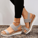 Platform Sandals for Comfort and Support - Adjustable Straps, Casual Wear