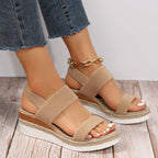Platform Sandals for Comfort and Support - Adjustable Straps, Casual Wear