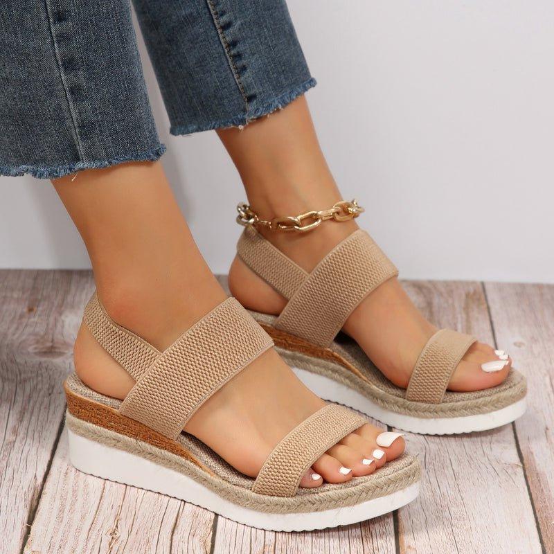 Platform Sandals for Comfort and Support - Adjustable Straps, Casual Wear