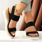 Platform Sandals for Comfort and Support - Adjustable Straps, Casual Wear
