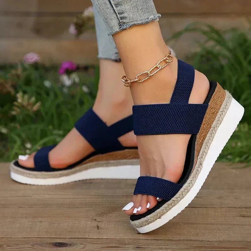 Platform Sandals for Comfort and Support - Adjustable Straps, Casual Wear