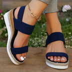Platform Sandals for Comfort and Support - Adjustable Straps, Casual Wear