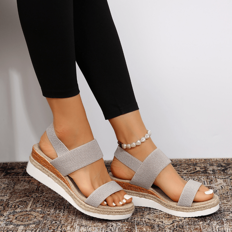 Platform Sandals for Comfort and Support - Adjustable Straps, Casual Wear