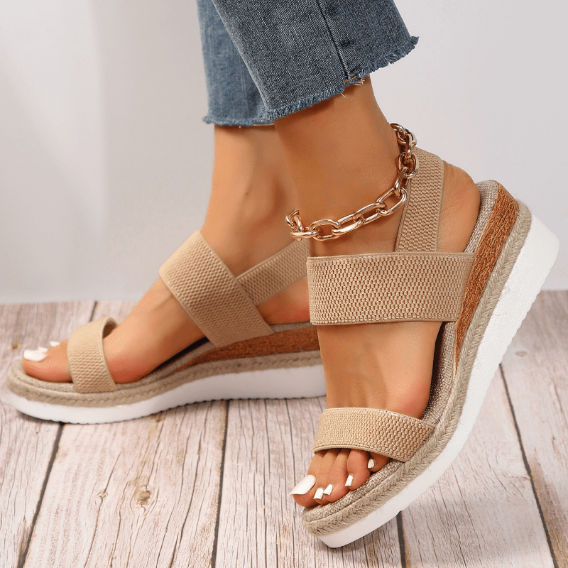 Platform Sandals for Comfort and Support - Adjustable Straps, Casual Wear