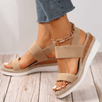Platform Sandals for Comfort and Support - Adjustable Straps, Casual Wear