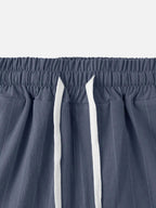Relaxed Pinstripe Linen Blend Pants for Casual Wear