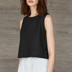 Reversible Linen Crop Top for Women - Lightweight Summer Fashion Top