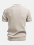 Ribbed Knit Mock Neck T-Shirt - Basic Style for Everyday Wear