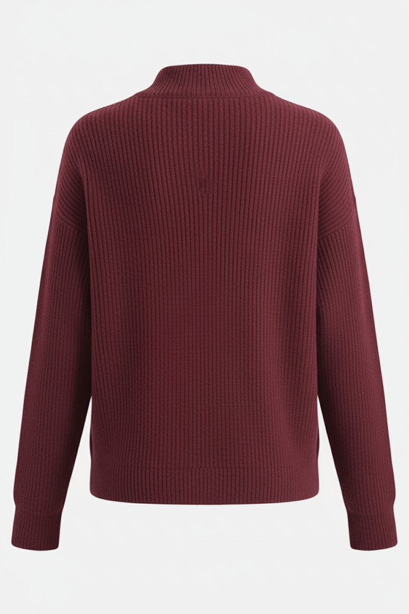 Ribbed Knit Wrap Sweater Top for Women with Asymmetrical Hem