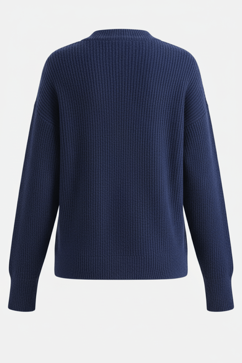 Ribbed Knit Wrap Sweater Top for Women with Asymmetrical Hem