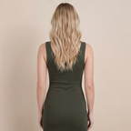 Ribbed Maxi Dress - Sleeveless, Comfortable Fabric for Casual Wear
