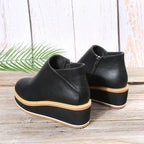 Rise Platform Shoes - Stylish Faux Leather Design for Everyday Wear