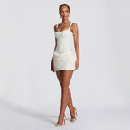 Ruched Mini Dress with Corset Design for Evening Wear