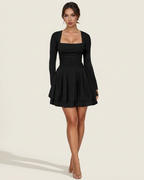 Ruffle Mini Dress with Square Neck - Casual Summer Outfit for Women