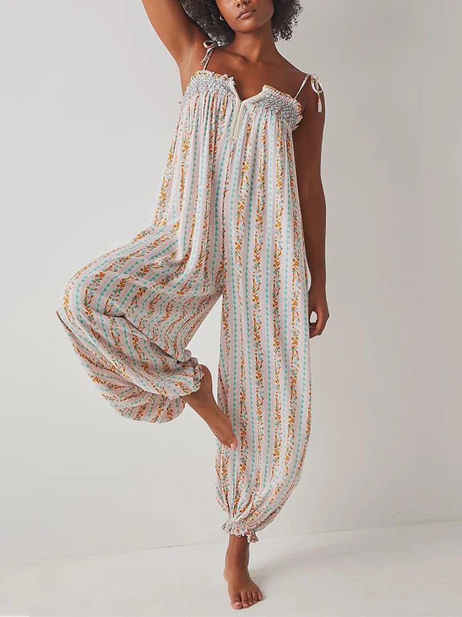 Boho Jumpsuit for Women - Lightweight Cotton, Casual Summer Outfit