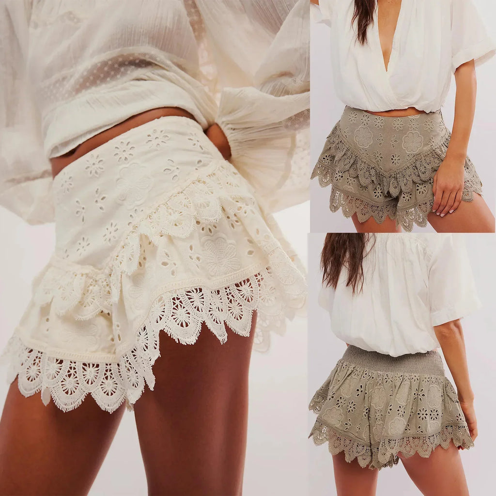 Lace Shorts for Women - Evelyn Harrow Style - Elegant Summer Wear
