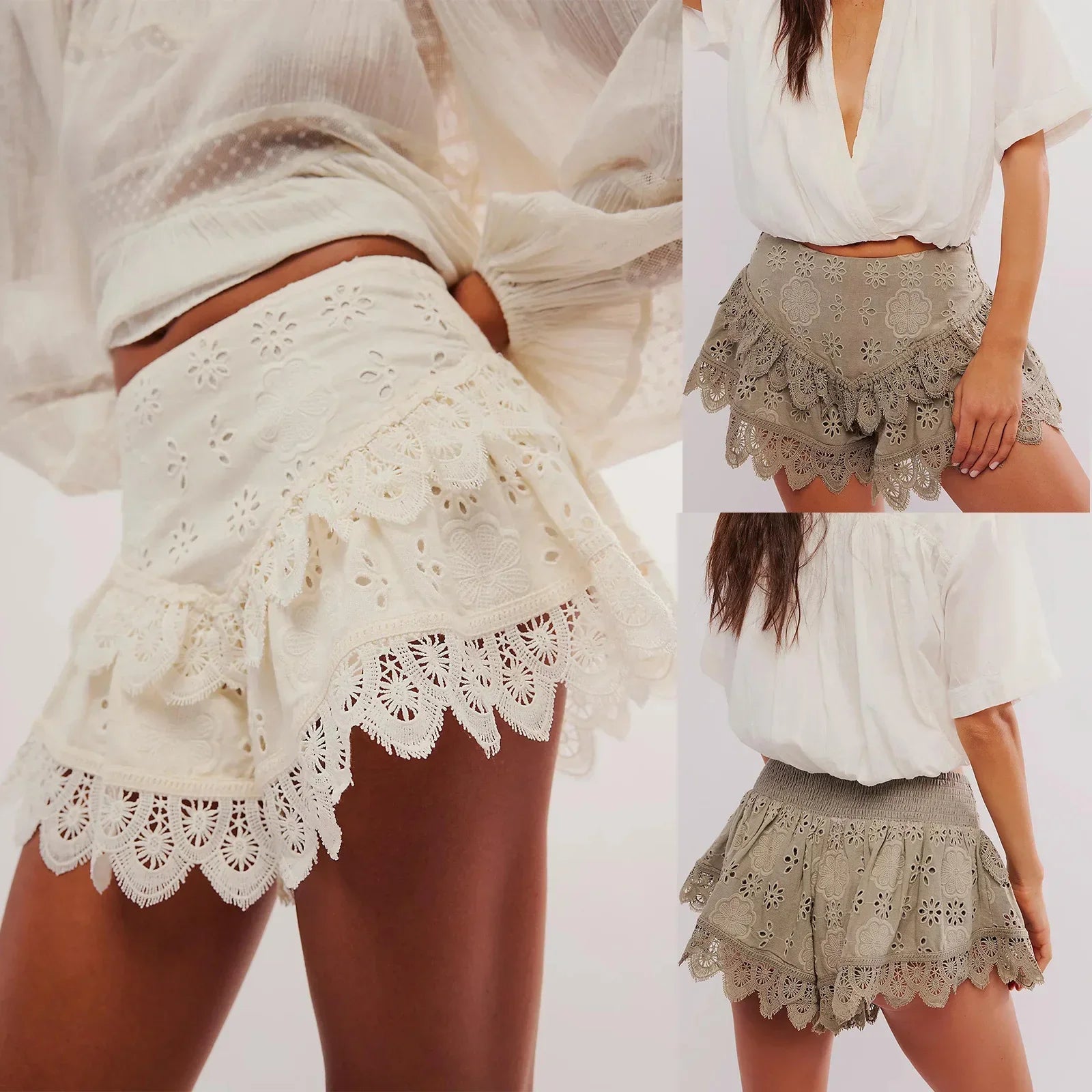 Lace Shorts for Women - Evelyn Harrow Style - Elegant Summer Wear