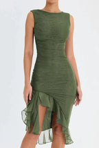 Sleeveless Ruched Midi Dress for Women UK – Wedding Guest & Mother of the Bride