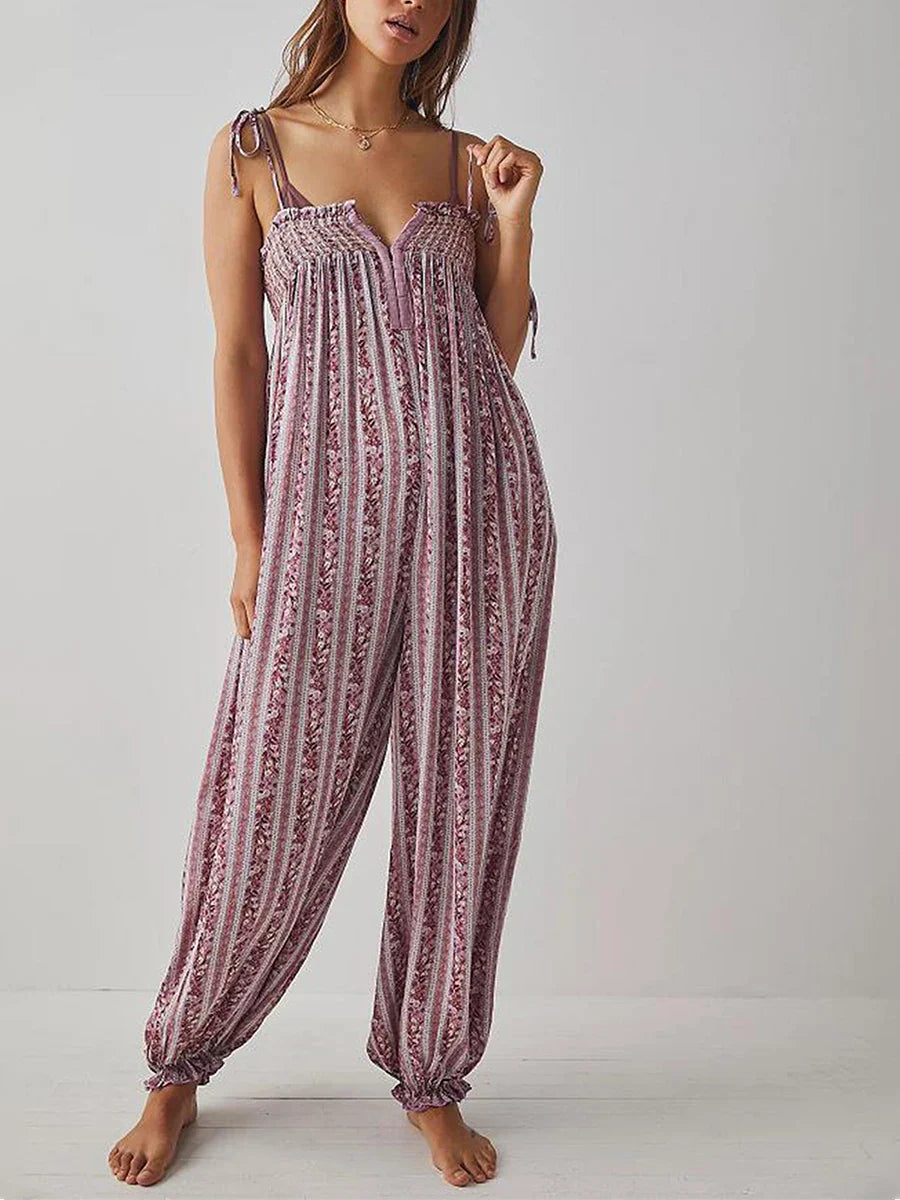 Boho Jumpsuit for Women - Lightweight Cotton, Casual Summer Outfit