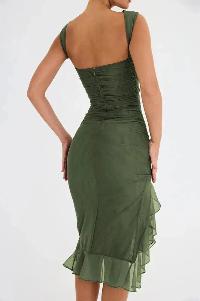 Sleeveless Ruched Midi Dress for Women UK – Wedding Guest & Mother of the Bride