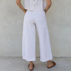 Pleated Linen Culotte Pants for Women - Lightweight, Casual Summer Trousers