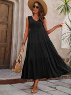Sleeveless Tiered Maxi Dress for Women UK – Garden Party & Summer Occasion Wear