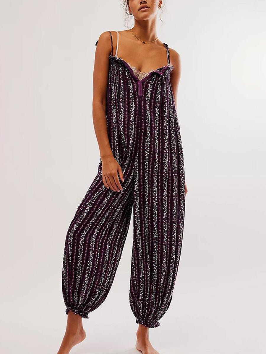 Boho Jumpsuit for Women - Lightweight Cotton, Casual Summer Outfit