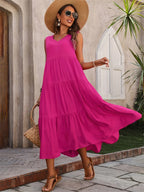 Sleeveless Tiered Maxi Dress for Women UK – Garden Party & Summer Occasion Wear