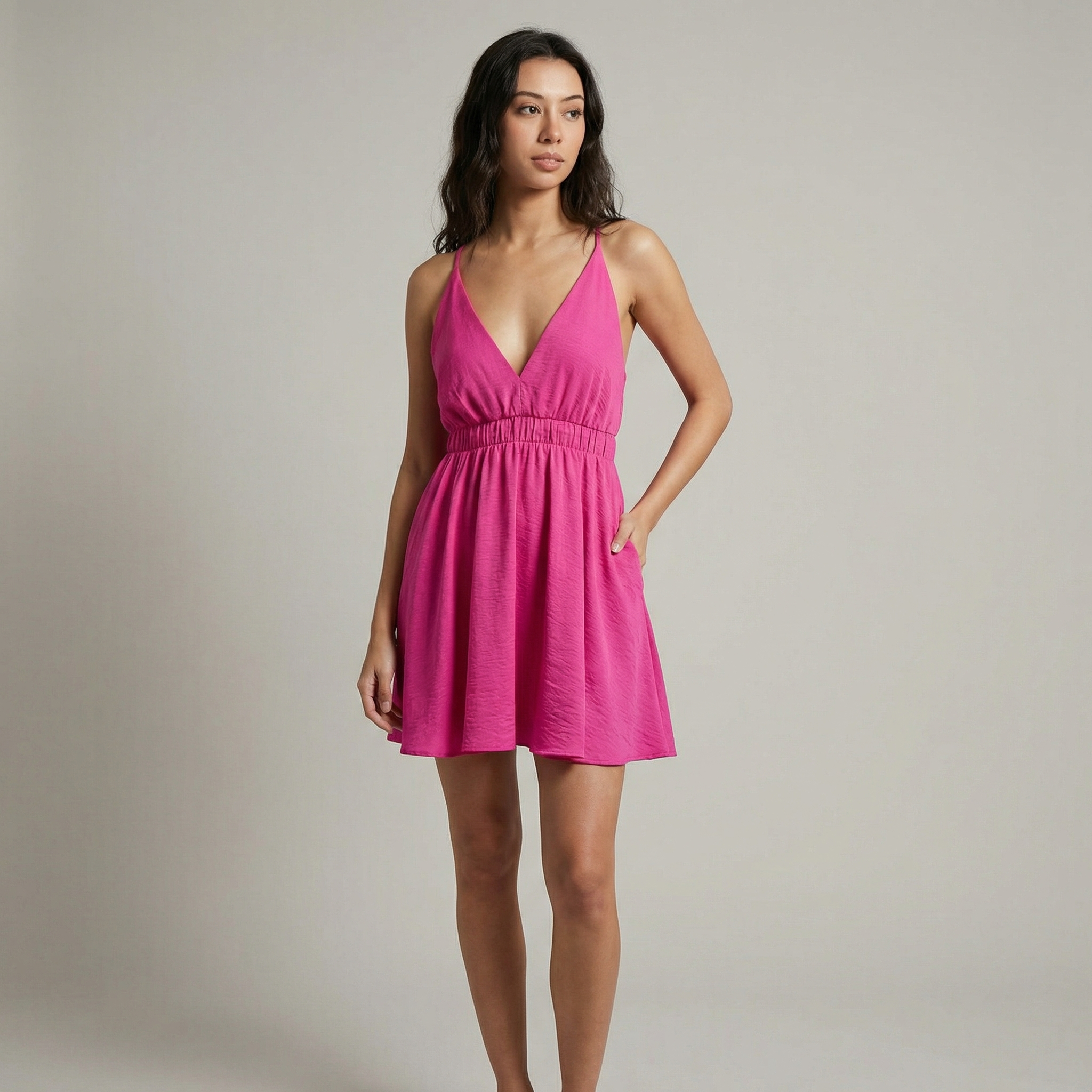 Satin Crepe Skater Dress for Women - Elegant Casual Wear in Various Sizes